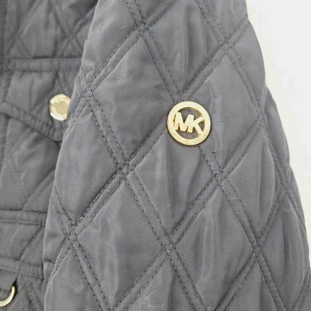 Michael Kors Women's‎ Black Quilted Long Sleeve Sherpa Puffer Jacket Size M